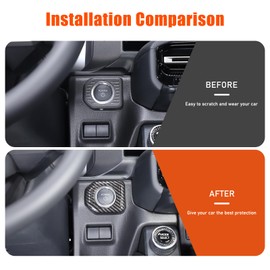 Car Push Start Button Cover Compatible with Toyota Land Cruiser Prado 250 J250 LC250 2024 2025 Accessories, ABS Engine Start Stop Button Cover(Only for Left Hand Driver)