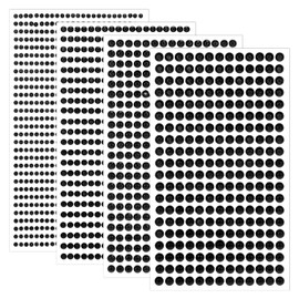 Piriuuo 1792 Pcs Black Rhinestones for Embellishments - Self Adhesive Black Rhinestone Stickers 4 Sizes Shiny Round Face Gems Stickers for DIY Crafts Makeup Scrapbook (3mm/4mm/5mm/6mm)