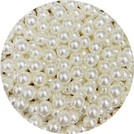 200pcs 10mm Pearl Beads Satin Luste Round Loose Plastic Pearl Craft Beads for Jewelry Making Earring Bracelet Necklace Key Chains Sewing Crafts Decoration (Beige)