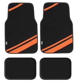 FH Group Car Floor Mats - Carpet Floor Mats for Cars, Universal Fit Automotive Floor Mats, All Purpose Car Floor Mats, Carpet Protector Mat for Most Sedan, SUV, Truck Floor Mats Orange