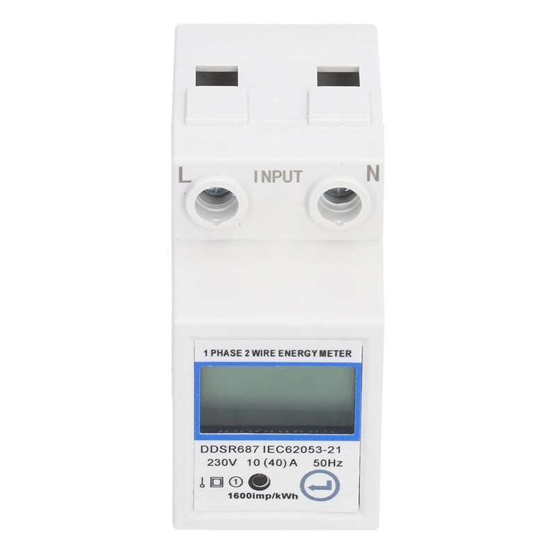 1 Phase 2 Wire Energy Meter Multifunctional LCD Digital Display