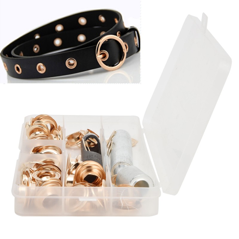 50Pcs Brass Grommet Eyelets Set Sewing Setting Kit with 3