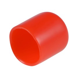 sourcing map Rubber End Caps 15 mm ID Vinyl Round End Cap Screw Thread Protection Red Pack of 25