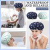 Shower Cap, Pack of 2 Waterproof Shower Caps, Women, Elastic