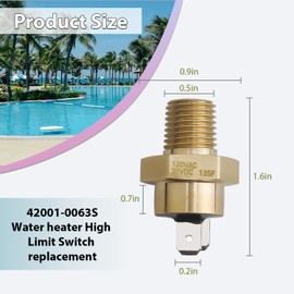 42001-0063S High Limit Switch Replacement for Pentair Sta-Rite MasterTemp Max-E-Therm Pool 400/200/ Sr400/Sr200 for Spa & Pool Heater Repair kit