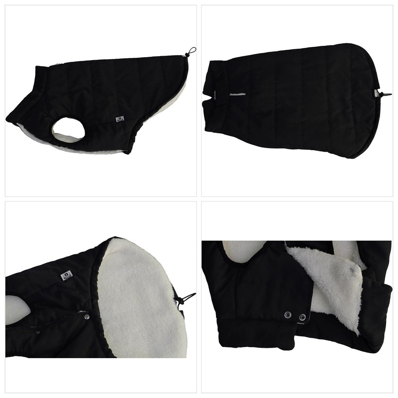 Lovelonglong Waterproof Fleece-Lined Winter Vest for Dogs Button Style Dog