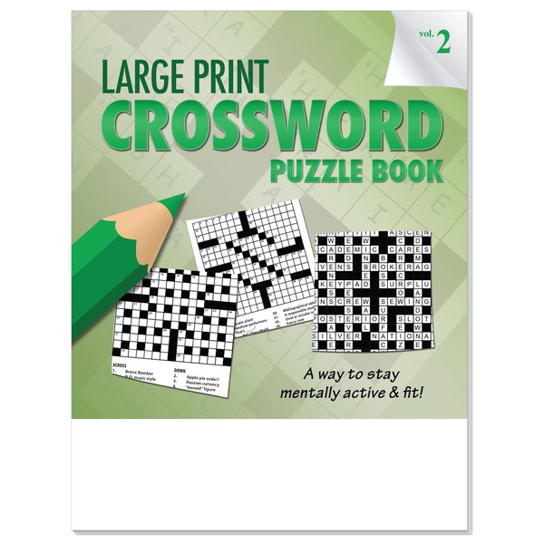 ZOCO - Large Print Crossword Puzzle Books in Bulk (25 Pack) - Games for The Visually Impaired and Seniors - Gifts for Nursing Home Residents (VOL. 2)
