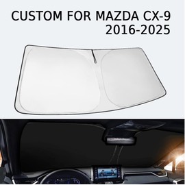 Windshield Sun Shade for Mazda CX-9 2016-2025 - Sunshade Compatible with Mazda CX-9 Foldable Front Window Sunshade Sun Visor Protector Block UV Rays Keep Your Car Cooler Car Accessories
