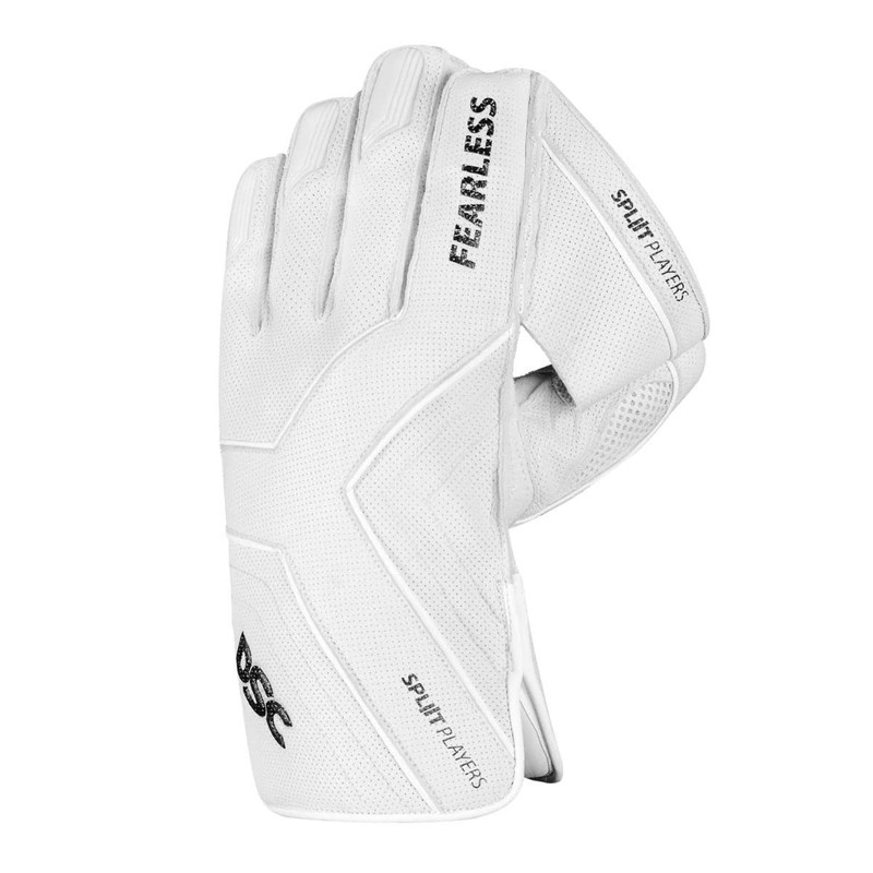 DSC Split Players Wicket Keeping Gloves (White and Green, Youth)