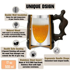 Prancing Pony Mug Lord Rings Wooden Beer Stein. Fathers Day Gifts. Anniversary Gift for Husband. Birthday Gifts For Him. Wooden Beer Mug Beer Tankard 17oz / k95