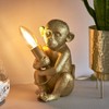 MiniSun Modern Metallic Gold Painted Baby Monkey Design Table Lamp