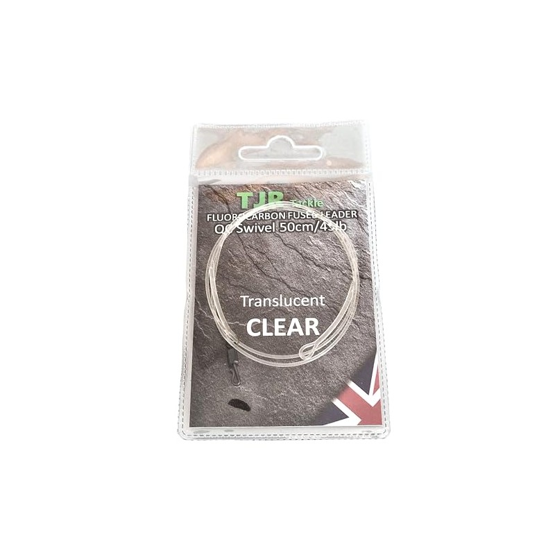 Twin pack fluorocarbon 50cm carp Leaders Quick Change swivels fused