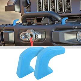 JWWY Bumper Tow Hook Covers Tow Trailer Hitch Receiver Cover Towing Hitch Rubber Sleeve Protector Cover Trim Fit for 2007-2026+Jeep Wrangler JL Gladiator JT 4XE JK Exterior Accessories 2pcs Light Blue
