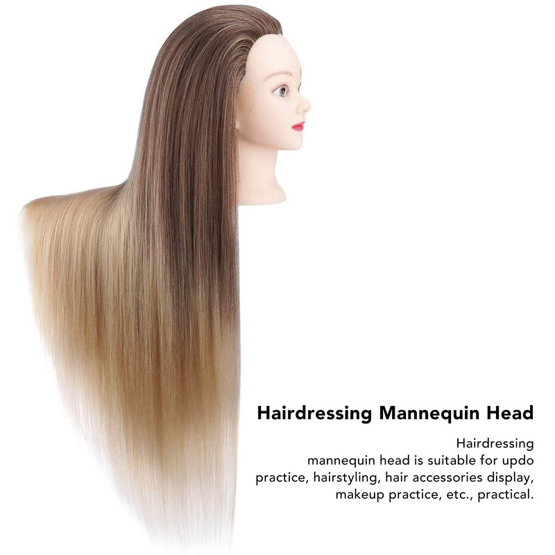 Blonde Gray Gradient Wig Hair Mannequin Head Hairdressing Styling Training