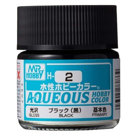 GSI Creos - H2 Gloss Black (10ml), Mr. Hobby Aqueous Color Paint