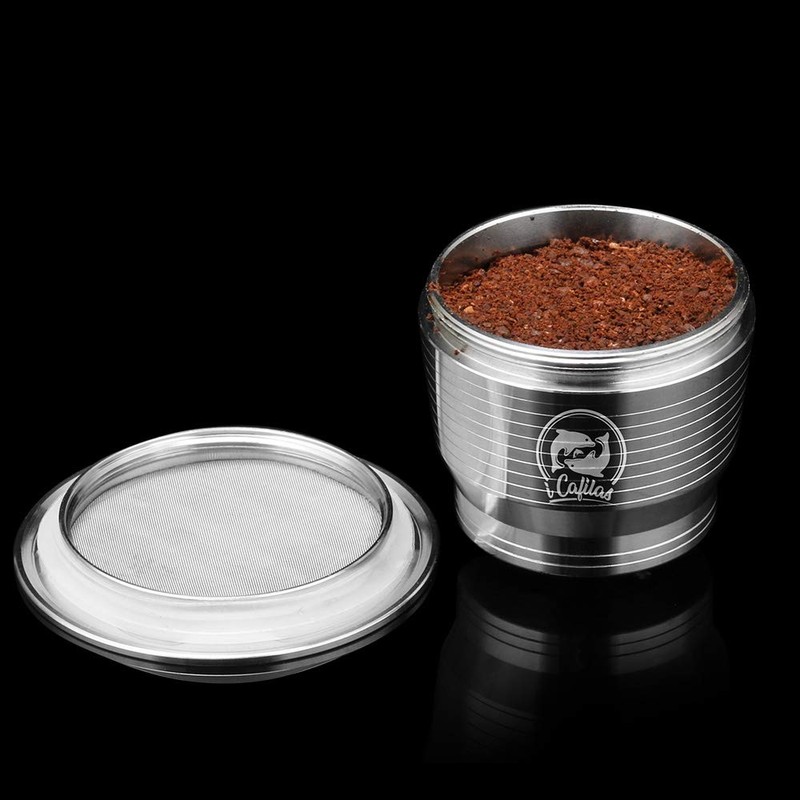 Compatible with Nespresso Stainless Steel Coffee Capsule Reusable Refillable Coffee