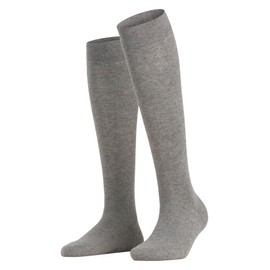FALKE Women's Family W KH Sustainable Cotton Long Plain 1 Pair Knee-High Socks, Grey (Greymix 3399) new - eco-friendly, 5.5-8
