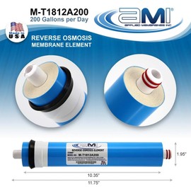 APPLIED MEMBRANES INC. 200 GPD Reverse Osmosis Membrane | RO Membrane Water Filter Replacement for Reverse Osmosis Water Filtration System | 1.8” x 12” Universal Compatibility | Made in USA