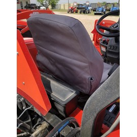 Durafit Seat Covers, Compatible with KIOTI CK,DK and NS Series Open Station Tractor, Grammar Suspension seat. Two Piece Vinyl seat, NO ARMREST. Gray Waterproof Endura.