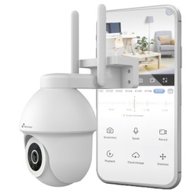 NIVIAN PTZ-Kamera, WLAN, 2,4 GHz, Half4K, 2560 x 1440, Farb-Nachtsicht, Bewegungserkennung und Menschen, kompatibel mit Alexa und Google Home, App-Steuerung Tuya, Super-HD-Bild 2,5 K