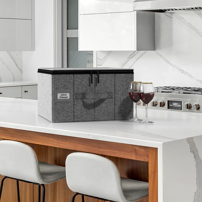 Sorbus Stemware Storage Cases Hard Shell, Wine Glass Storage Box