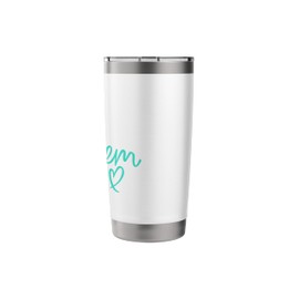 Let Them Heart Script Aqua Teal Girls Women Let Them Stainless Steel Insulated Tumbler