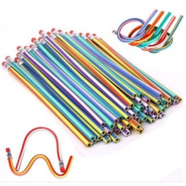 AHG 60pcs Soft Flexible Bendy Pencils Magic Bend Kids Children School Fun Equipment