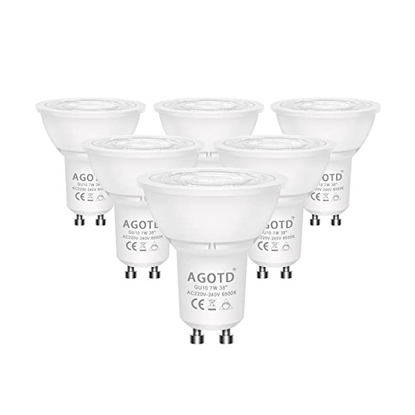 AGOTD AGOTD GU10 Dimmbar LED Lampen, 6500K Kaltwei?, 7W 230V