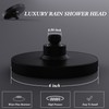 CENOSA Shower Head High Pressure Rain 6 Inch Round Black