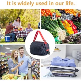 Reusable Shopping Bags, Foldable Grocery Storage Tote, Waterproof Oxford Cloth Bag for Shop, Large Durable Heavy Duty（2 pcs）