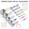 TILUCK measuring cups and magnetic measuring spoons set, stainless steel