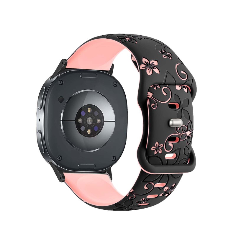GeeBerYo Two-Tone Flower Engraved Bands Compatible with Galaxy Watch 8