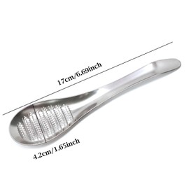 Honbay 1PCS Stainless Steel Garlic Ginger Fruits Root Vegetable Grater Grinder Spoon for Kitchen