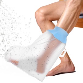 Heclia Cast Covers for Shower Leg, Waterproof Leg Cast Cover for Showering, Reusable Casts Protector Bag for Ankle Foot Legs Wound Burns, Non-Slip Shower Boot Foot Cover to Keep Wounds & Bandages Dry
