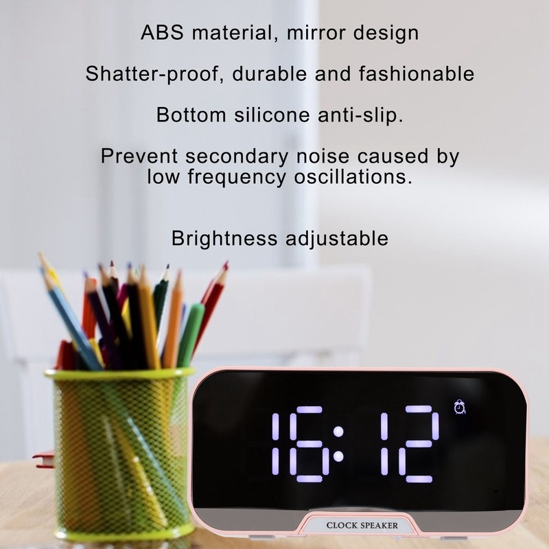 D‑88 Multifunctional Bluetooth Clock Speaker Portable Dual Alarm Clock Function