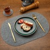Oval Table Mats Set of 6, Faux Leather Placemats, Heat