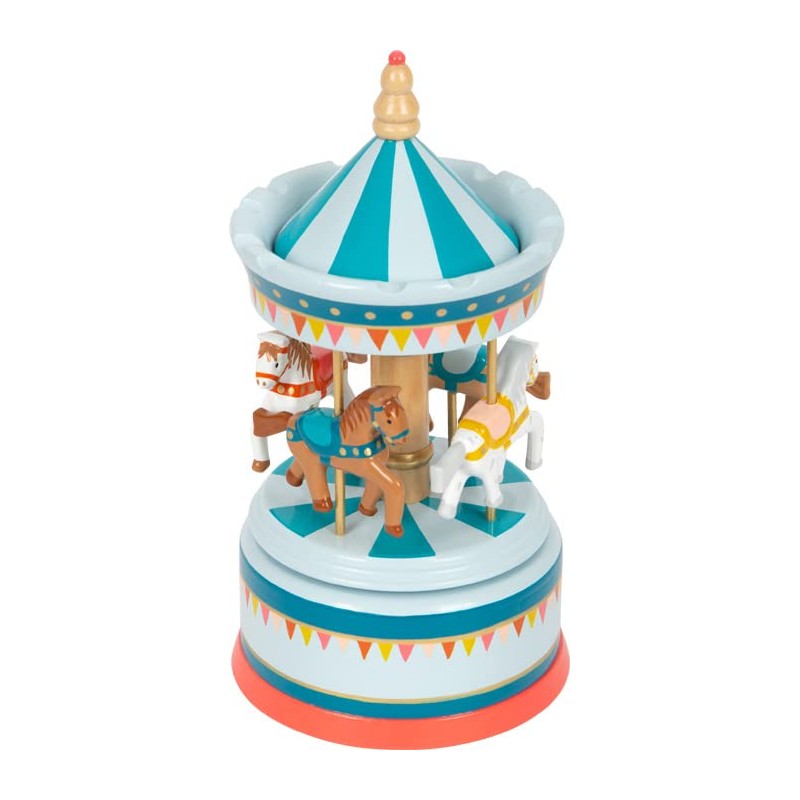 Small Foot Musical Box Horse Carousel Circus Wooden Decoration for