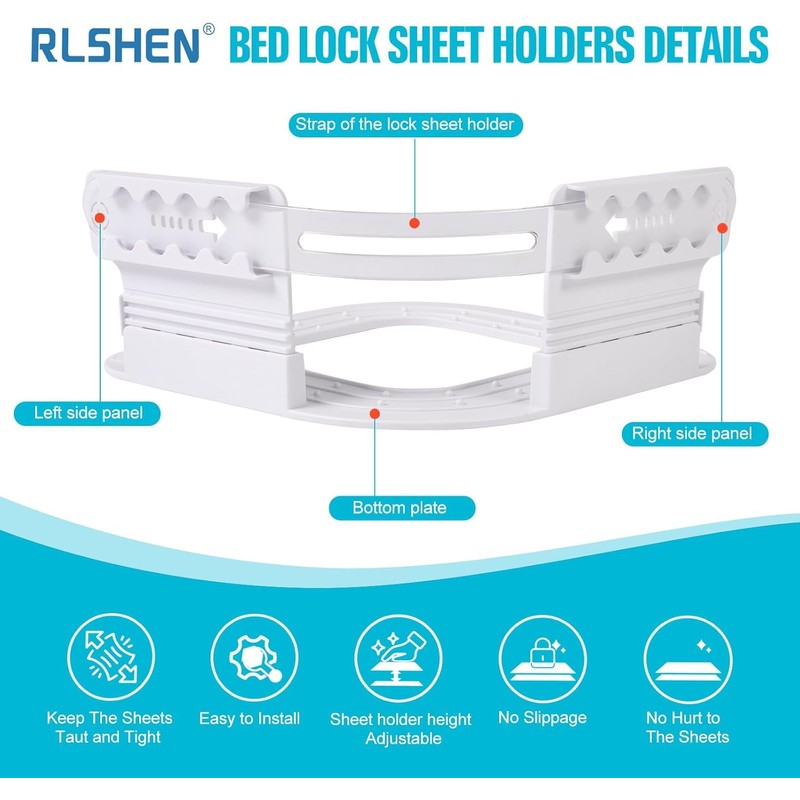 We make hope Pack of 4 Bed Sheet Straps, Fitted
