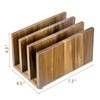MyGift 3 Slot Premium Acacia Solid Wood Mail Holder, Entryway
