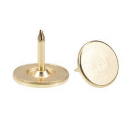 sourcing map Upholstery Nails Tacks 11mmx10mm Flat Head Furniture Nails Gold Tone for Furniture Sofa Headboards, 50 Pcs