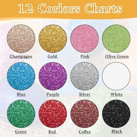PIXGLITTER Fine Glitter Set, 12 Colors Craft Glitter Powder Set, Multi Assorted Set Extra Fine Glitter for Resin Art Crafts Tumbler Scrapbook Jewelry Making, Body Face Hair Glitter (12 Colors Set)