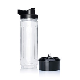 Wilfa XPLODE 2GO Trinkflasche für Mixer - Fassungsvermögen von 0,6 Liter, für alle XPLODE-Mixer, rostfreier Stahl, spülmaschinengeeignet, zusätzlicher Deckel, schwarz