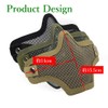 XSAJU Airsoft Face Mask Half Mesh Mask Metal Mesh Face