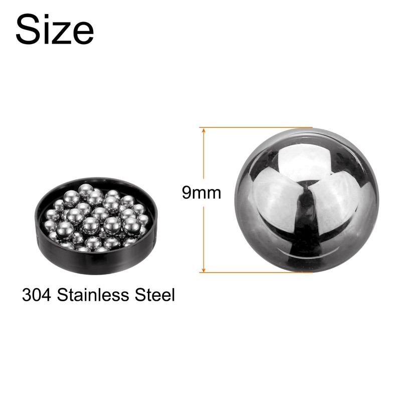 sourcing map 50pcs 304 Stainless Steel Bearing Balls 9mm Precision