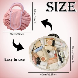 LHLZNB Travel Makeup Bag - Large Cosmetic Bags for Women, Stylish Makeup Organizer & Pouch for All Your Beauty Essentials, Perfect as a Make up Bag or Travel Makeup Organizer (Pink)