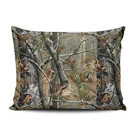 SALLEING Modern Beauty Real Tree Lesves Camouflage Camo One Side Decorative Pillowcase Standard Zippered Throw Pillow Case Cushion Cover 20x26 inches