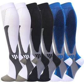 Compression Socks (3 Pairs) for Men Circulation 20-30 mmhg Medical Compression Stockings Women Nursing