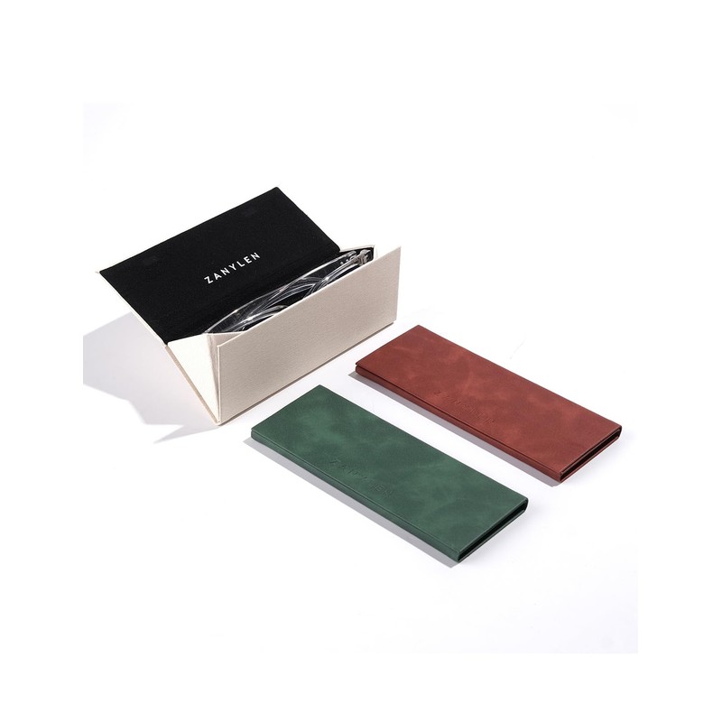 ZanyLen Foldable Glasses Case Folds to Carry Leather and Closes