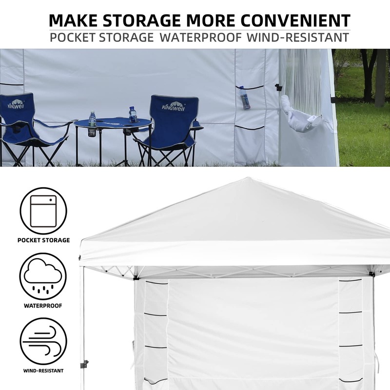 MordenApe Sunshade Sidewall with Storage Net Bag for 10x10 Pop