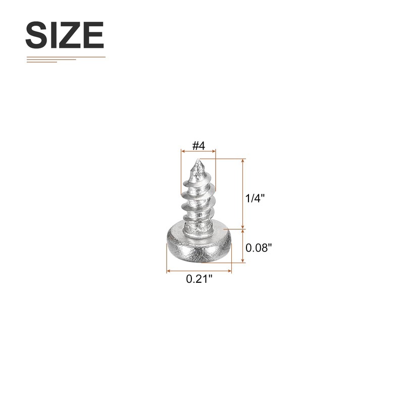 DTGN #4x1/4 Phillips Pan Head Self-Tapping Screw - 200Pack -